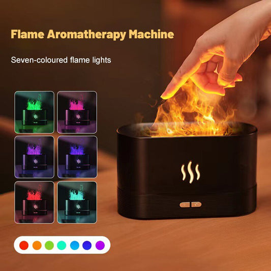 Essential Oil Aromatherapy Diffuser With LED Lighting Simulation Colorful Flame